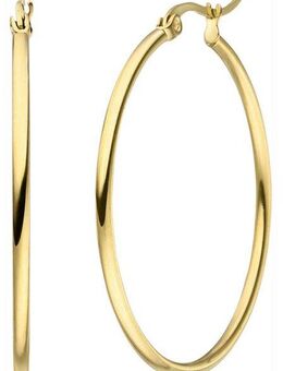 JOBO Paar Creolen, Edelstahl goldfarben beschichtet 40 mm