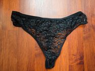 Höschen Tanga Slip Leo Look schwarz Unterwäsche - Henneberg