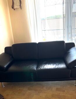 Schwarzes Ledersofa 2Sitzer Rolf Benz - Katzenelnbogen