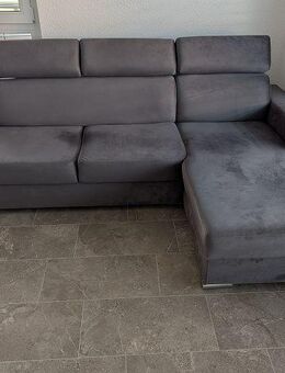 ALTDECOR Ecksofa rechts mit Schlaffunktion und Bettkasten mit Gasdruckfeder, Polstercouch in L-Form rechts angeordnet, rückenecht gepolstert, ideal als Gästebett - FIX - 242x168 cm Grau - Leonberg (Baden-Württemberg)