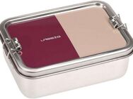 LÄSSIG Lunchbox Solid berry/rose, Edelstahl, Silikon, (1-tlg), aus Edelstahl