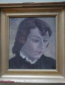 Ölgemälde , Portrait einer Frau , signiert August Hofer ( 1899 - 1981) , verschollene Generation in 02828