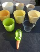 Blumentopf Übertopf grün gelb beige Keramik Glas La Vida Deko 8 Blumentöpfe / Übertöpfe + Scheurich Wasserspeicher Bördy zus. 7,- in 24944
