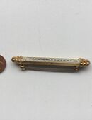 Damen Schmuck Vintage Brosche Stabform Vergoldet in 36043