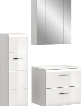 INOSIGN Badezimmer-Set, (Set, 4-St), Florenz, Badkombination 4-tlg.,Weiß hochglanz, inkl. Waschbecken