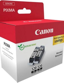 Canon PGI-520BK (Doppelpack) Tintenpatrone (Packung, 2-tlg)