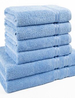 HAMMETEX Handtuch Set 6-teiliges Handtuch Set, 100% Baumwolle, Weich & Saugstark, Frottier (Set, 6-St), mit Bordüre, einfarbig, weich