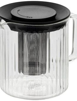 RESTO Kitchenware Teekanne Ain, hitzebeständige Glaskanne im 3D Design, Höhe ca. 13 cm, 1 l, (4-St), mit herausnehmbarem Filtersieb aus Edelstahl, im Geschenkkarton