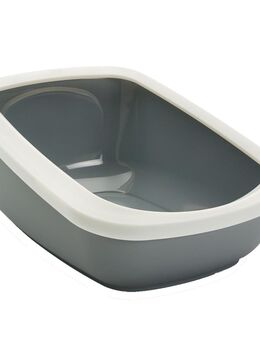 Savic Aseo Jumbo - Katzenklo mit hohem Rand - Starterset: Toilette hellgrau/weiß + 6 Bag it up