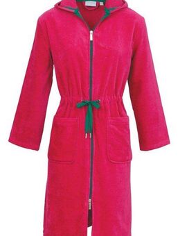 Carl Ross Damenbademantel 36410, Midilänge, Velours, Kapuze, 2-Wege Reißverschluss