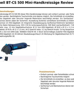 Einhell Mini-Handkreissäge BT-CS 500 - Friedberg