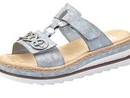 Rieker Pantolette, Plateau, Sommerschuh, Schlappen mit Strass-Stein-Verzierung