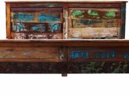 SIT Massivholzbett Riverboat, aus recyceltem Altholz, Shabby Chic, Vintage