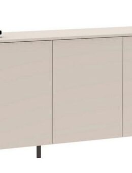 INOSIGN Sideboard Lido, 181 cm breit, 3 Türen, Anrichte, Kommode, Stauraumschrank, Formgebogenes MDF, Stirnseiten mit Rundung, Push-to-open, Metallfüße