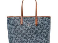 Tommy Hilfiger Tragetasche TH MONOPLAY LEATHER TOTE, Damen Schultertasche, Henkeltasche, Shopper mit Allover-Print