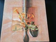 Deko Bild gemalt auf Leinwand-  30x30cm Blumen - Essen