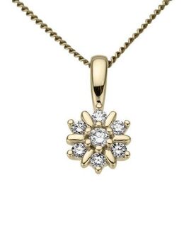 Firetti Kettenanhänger Schmuck Geschenk Gold 333 Halsschmuck Anhänger für Halskette Blume, mit Brillanten