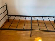 Metallbett Bettgestell Bettrahmen mit Hohem Kopfteil mit Lattenrost 90x190cm - Oberhaching