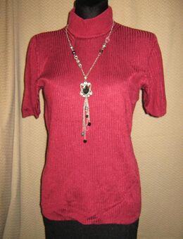 NEU* Edler * Designer * Halbarm * Rippstrick- Seiden * Pullover * Gr. 42- 44, 46/ M- L, bordaux * - Riedlingen Zentrum