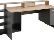 BEGA OFFICE Gamingtisch Highscore 4, Grau inkl. LED Beleuchtung, Computertisch mit Desktopfach