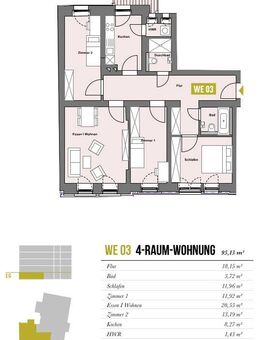 +++Luxus pur+++ Moderne 4 Raumwohnung, Aufzug, Echtholzparkett, Fußbodenheizung, Gartenanteil - Chemnitz