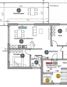 Exklusive Penthouse Wohnung, 3-Zimmer inkl. 45m² Dachterrasse - Stimpfach