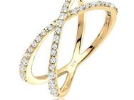Elli Fingerring Silberring Kreuz mit Zirkonia 925 Silber