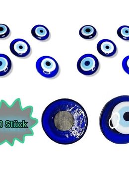 10 Stück Magnetische Glas Nazar Boncuk Rund mit Magnet Dekoration Auge Deko Blau 12,90 €* - Villingen-Schwenningen