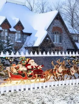 Polyester-Weihnachtsbanner (43,18 x 198,12 cm) – Weihnachtsmann und Rentier mit Warmen Lichtern Set345243 - Ingolstadt