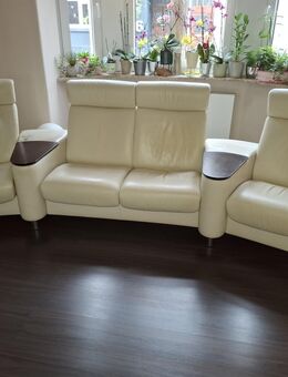 Stressless Arion Leder Beige Vierersitz manuelle Funktion mit Doppelhocker - Krefeld