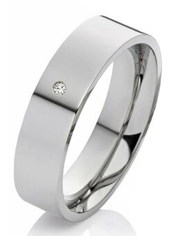 Damenring Edelstahl DE108 mit Zirkonia-Diamant - Aholming