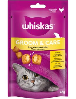 Whiskas Snacks Groom & Care - Huhn (8 x 45 g)
