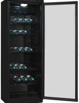 exquisit Getränkekühlschrank GKS350-1-GT-280D schwarz, 173 cm hoch, 60 cm breit, 320 L Volumen, Getränkekühlschrank mit Glastür, LED