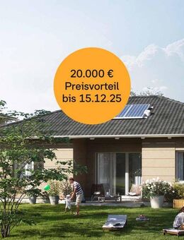 Modernes Haus im Bungalow-Stil mit überdachter Terrasse - Biesenthal