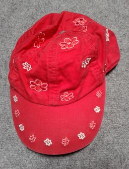 Cap für Mädchen rot mit Blümchen Gr. 54/56 - Krefeld