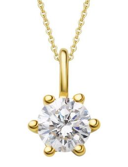 Vivance Kettenanhänger 0.1 ct Diamant Brillant Anhänger aus 585 Gelbgold, Damen Gold Schmuck