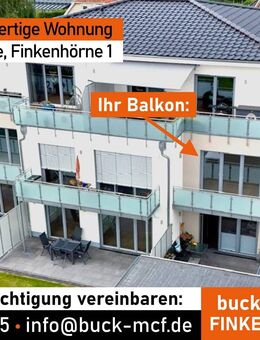 Balkon-Wohnung mit 3 Zimmern + bezugsfertiger Neubau + 1.OG mit Aufzug - Cadenberge