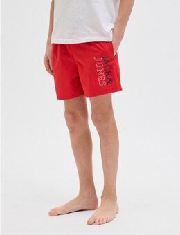 Jack & Jones Junior Badeshorts JPSTMAUI mit Logoprint und praktischen Taschen bedruckt, modisch, regular fit, Web