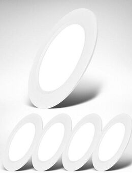 B.K.Licht Einbauleuchte BK_EL1619 5er Set LED Einbaustrahler, Ultraflach, IP20 Deckenspots, LED fest integriert, Neutralweiß, 4.000 K, 660Lm, 6W, Kunststoff, 12 x 2,8 cm, Weiß