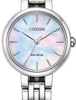 Citizen Solaruhr EM0990-81Y, Armbanduhr, Damenuhr, Edelstahlarmband, Saphirglas