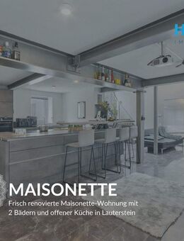 MAISONETTE - Frisch renovierte Maisonette-Wohnung mit 2 Bädern und offener Küche in Lauterstein - Lauterstein