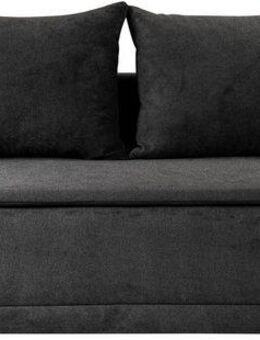 WERK2 Schlafsofa Biggi komfortabel & elegant, Schlaffunktion, Bettkasten, Breite 206 cm, inkl. losen Kissen, Struktur weich ASTON, anthrazit