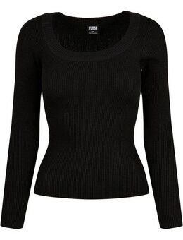 URBAN CLASSICS Rundhalspullover Urban Classics Damen Ladies Wide Neckline Sweater (1-tlg)