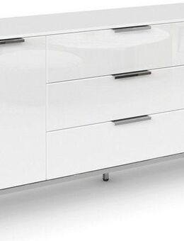 rauch Kombikommode Kommode Türkommode Sideboard Kombikommode FLIPP mit Glasfront (Breite 160 cm mit 2 Einlegeböden), 2-türig mit 3 Schubladen und Soft-Close-Funktion sowie Glasfront