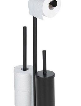 WENKO WC-Garnitur Modell Cosenza Neo, platzsparende 4-in-1 Standgarnitur mit Ablage, lackierter Stahl