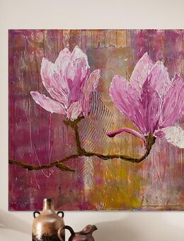 Originales Acrylbild "Magnolienmoment" 80 x 80cm auf Leinwand - München Schwabing-Freimann