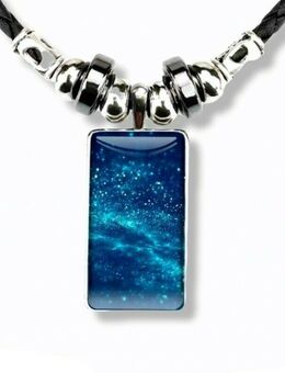 Universum Glas Anhänger Sternen Himmel Motiv Halskette Modeschmuck Blau 14,90* - Villingen-Schwenningen