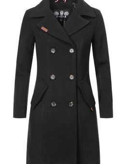 Marikoo Kurzmantel Nanakoo edler Damen Trenchcoat in Wollmantel-Optik
