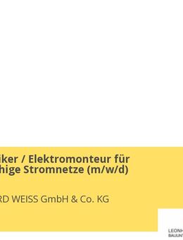 Mechatroniker / Elektromonteur für zukunftsfähige Stromnetze (m/w/d) - Weinstadt