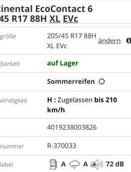 Sommerreifen Continental - Meuselwitz